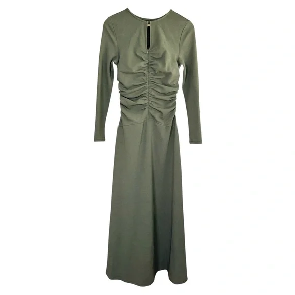 Commense Olive Green Long Sleeve Maxi Dress NWT - Picture 5 of 11